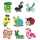 Sticker Diamond Painting Tiere Set, 9 Sticker, ca. 4,5cm
