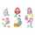 Sticker Diamond Painting Meerjungfrauen Set, 6 Sticker, ca. 4,5cm