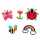 Sticker Diamond Painting Frühlingsmotiven Set, 5 Sticker, , ca. 4,5cm