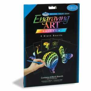 Kratzbilder leere Platten 25x20cm rainbow 6er, Blanko Platten