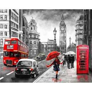 Diamond Painting London City 50x40cm, farbig sortierte Steine,
