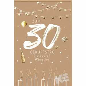 Zahlenkarte 30. Geburtstag Kerzen, Eulzer