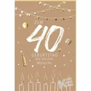 Zahlenkarte 40. Geburtstag Kerzen, Eulzer