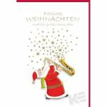 Weihnachtskarte Fröhliche Weihnachten Saxophon, Eulzer