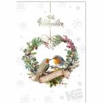 Weihnachtskarte Frohe Weihnachten Vögel, Eulzer