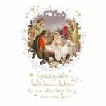 Weihnachtskarte Gesegnete Weihnachten Krippe, Eulzer
