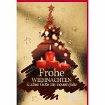Weihnachtskarte Frohe Weihnachten vier Kerzen, Eulzer