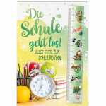 Glückwunschkarte Schulanfang Wecker, Eulzer