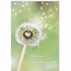 Trauerkarte Pusteblume Für immer unvergessen, Eulzer
