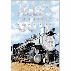 Glückwunschkarte Geburtstag Dampflok, Eulzer