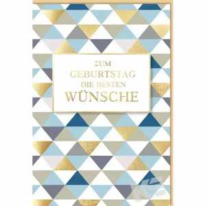 Glückwunschkarte Geburtstag Karos/Dreiecke, Eulzer
