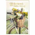 Glückwunschkarte Geburtstag Fahrrad/Blumen, Eulzer