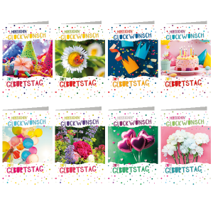 SKOR Glückwunschkarten Geburtstag - sortiert M2 1St