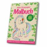 Malbuch Graspapier Einhorn, Gedruckt auf Graspapier,...