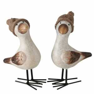 Deko-Möwe Simon H:18cm beige/schwarz sortiert, 2fach sortiert