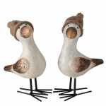 Deko-Möwe Simon H:18cm beige/schwarz sortiert, 2fach...