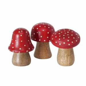Deko-Pilz Pitu braun/rot weiß 7cm 3fach sortiert,
