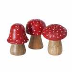 Deko-Pilz Pitu braun/rot weiß 7cm 3fach sortiert,
