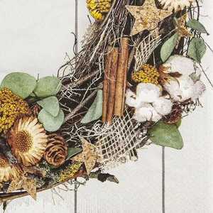 Serviette 33x33cm FSC-Mix Country Wreath, 3-lagig, 20 Stück