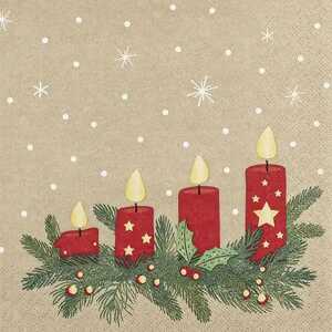 Serviette 33x33cm FSC-Mix Advent Lights, 3-lagig, 20 Stück
