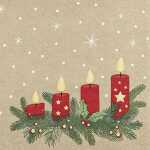 Serviette 33x33cm FSC-Mix Advent Lights, 3-lagig, 20...