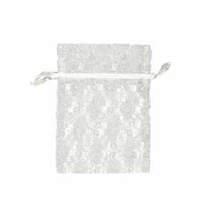 Spitzesäckchen 13x18cm Muster creme, Blumenmuster