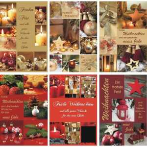 Weihnachtskarten 100er 6fach sortiert 4033683215511