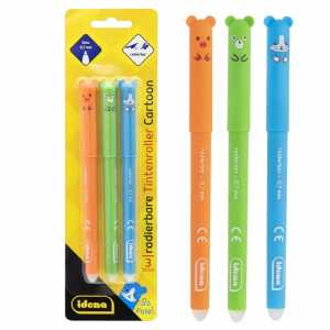 Tintenroller 0,7mm radierbar 3 Farben 3er, Schreibfarbe: blau