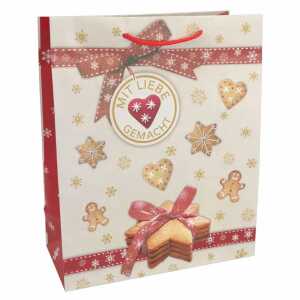 Geschenktasche WH Plätzchen 26 x 32 x 12 cm, mit Glitzerdeko