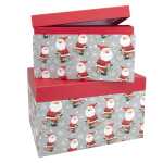 Geschenkboxen Santa auf Fahrrad M 2er FSC-Mix, 2-teiliges...