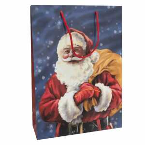 Geschenktasche M WH Santa 18x23x8cm 18 x 23 x 8 cm,, Nylonkordel