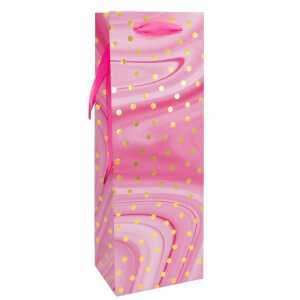 Idena Flaschentasche Dot pink 12x35x9cm FSC-Mix, Größe B