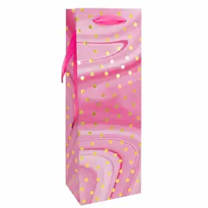 Idena Flaschentasche Dot pink 12x35x9cm FSC-Mix, Größe B