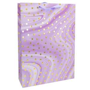 Geschenktasche Dot lila 25x34,5x8cm FSC-Mix, Größe L 25x34,5x8,5cm