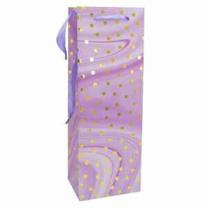 Idena Flaschentasche Dot lila 12x35x9cm FSC-Mix, Größe B