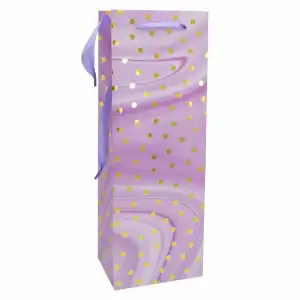 Idena Flaschentasche Dot lila 12x35x9cm FSC-Mix, Größe B