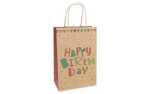 Geschenktasche M B-Day 18x10x27cm Kraftpapier, Papierkordel