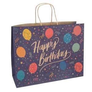 Geschenktasche 33x26x12cm FSC-Rec., Kraftpapier, Papierkordel