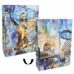 Geschenktasche matt Berlin 25x34,5cm FSC-Mix, Maße: 25 x 8,5 x 34,5 cm