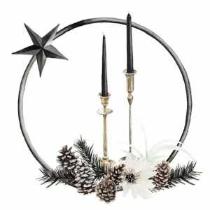 Serviette 33x33cm Svart Julelys white, 3-lagig, 20 Stück