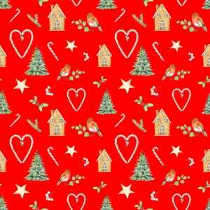 Servietten Piccola Invernale 24x24cm rot