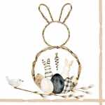 Serviette 33x33cm Natural Easter Bunny, 3-lagig, 20...