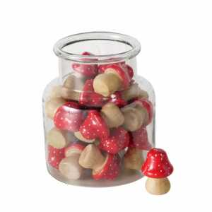 Deko-Pilze Flying bauchig natur/rot 5cm im Glas,