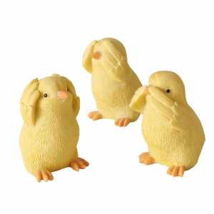 Deko-Huhn Chicksy gelb 9cm 3fach sortiert,