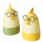 Deko-Hahn Cluedy gelb grün 15cm 2fach sortiert