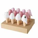 Topfstecker Vogel Marinah rosa/weiß 3fach sortiert,