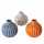 Vase Lenja blau/orange weiß D11cm 3fach sort blau orang weiß Keramik
