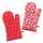 Ofenhandschuh Lilly rot/weiß 32x18cm sortiert, 2fach sortiert