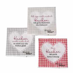 Servietten Kuchen 33x33cm 20 Stück 3fach sortiert,