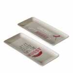 Teller Wurst taupe/rot 26x11cm 2fach sortiert,